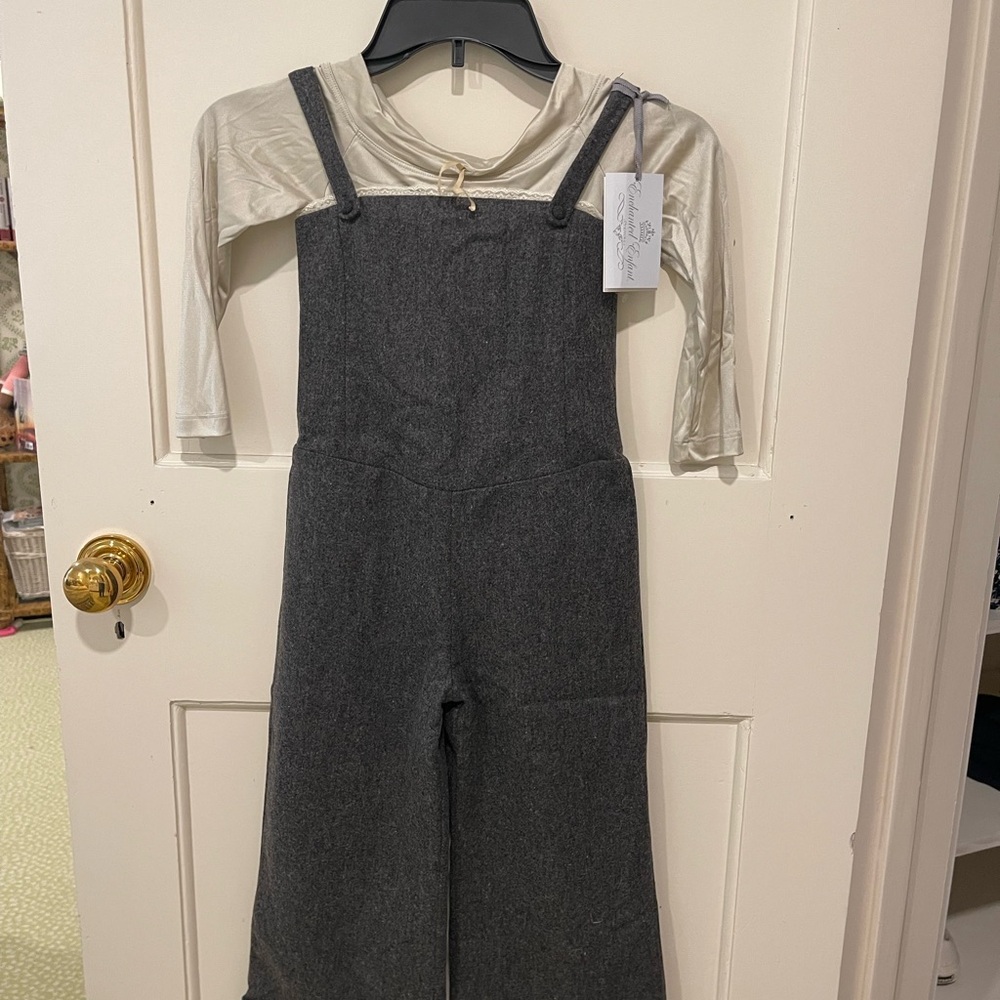 Enchanted Enfant Gray Overalls with Cream Top Girls Size 4T